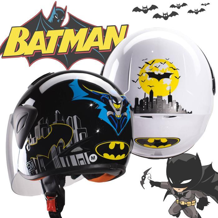 Helm Anak Lucu Motif Batman untuk Usia 2 hingga 7 Tahun - Perlindungan Kepala yang Aman dan Bergaya