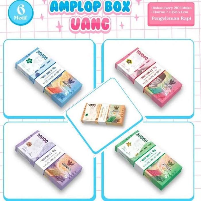 TERLARIS PAKET 10 PCS AMPLOP LEBARAN NATAL IMLEK NYEPI BENTUK BOX UANG SEGEPOK PECAHAN 100 RIBU DAN 