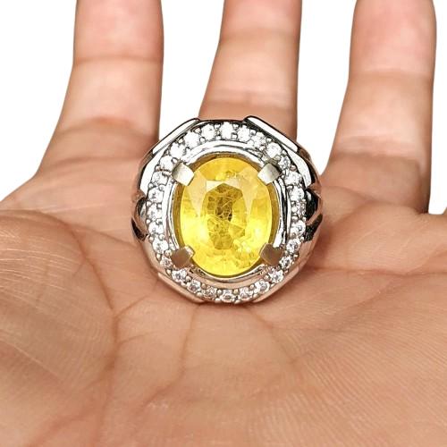 CINCIN BATU AKIK PERMATA YELLOW SAFIR CHATAM CUTING OCTAGON GLAMOUR 10