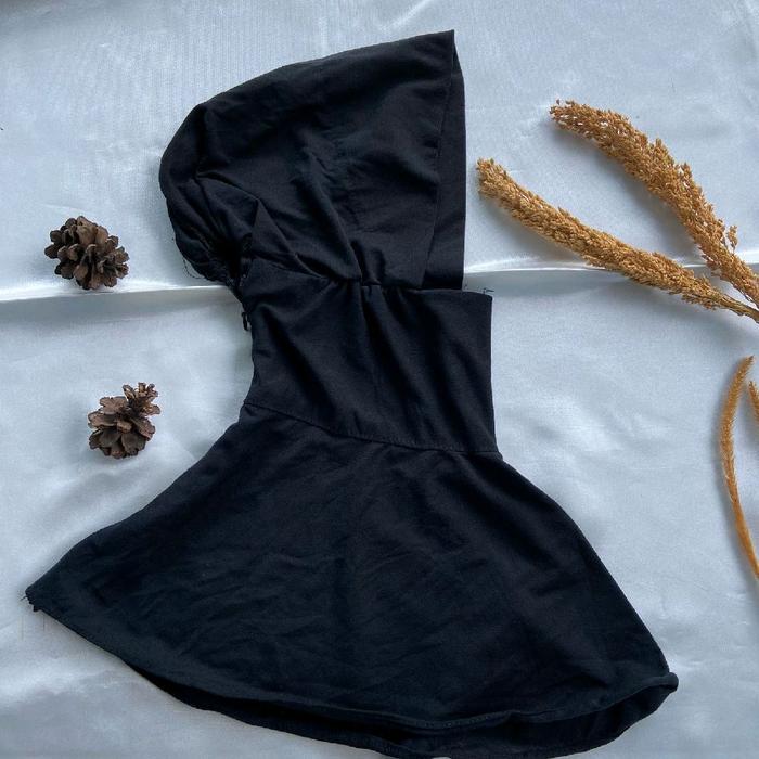 ciput ninja inner ninja daleman hijab iket hijab rayon adem Karet Hitam Dalaman Wanita Instan Kerudu
