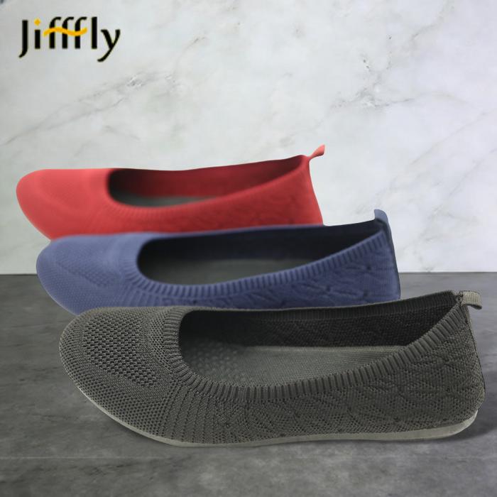 JIF Sepatu Flat Lembut Wanita - Sempurna untuk bersantai di rumah, berjalan-jalan, atau membeli bung