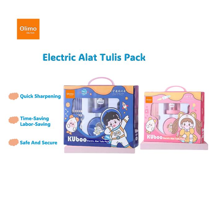 Olimo Electric Alat Tulis Pack / Set Alat Tulis Elektrik Rautan Penghapus Vacuum Pensil 26 In 1