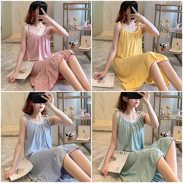 Piyama Daster Wanita Daster Tali 1 Baju Tidur Cantik Motif Lucu Unik Cantik Dpl - Nyaman Adem