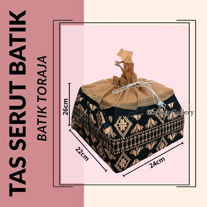 (1 LUSIN/12 BIJI )Tas Hajatan Serut Motif BATIK TORAJA