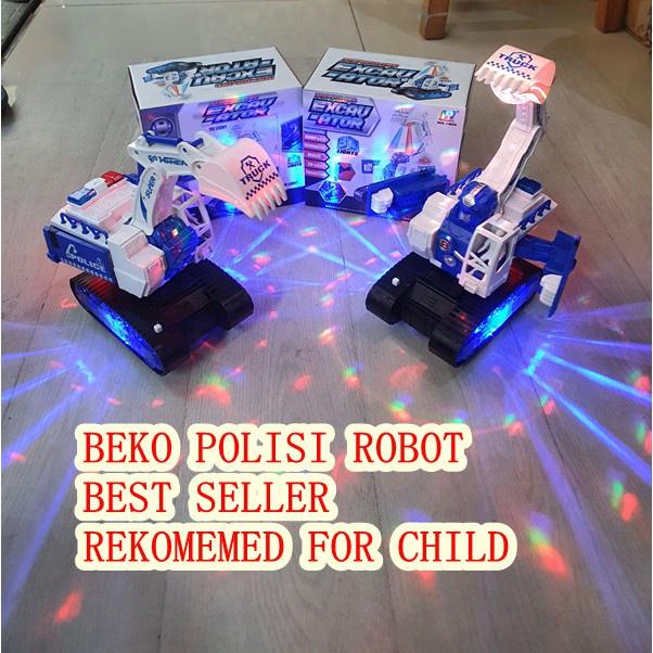 PROMO COD MAINAN ANAK MOBIL ENGINEERING EXCAVATOR ROBOT POLICE / MOBIL POLISI CAR BISA BERUBAH ROBOT