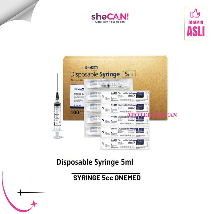Syringe Onemed Disposable Syringe Jarum Spuit 5cc Onemed (BOX)