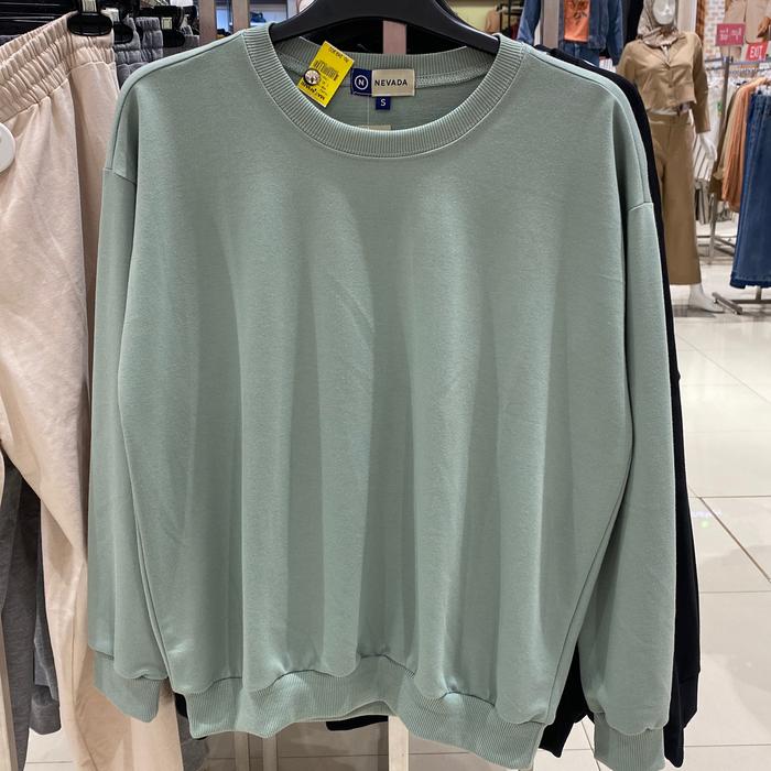 (S-XL) Nevada Sweetshirt Wanita Sweater Oversize Panjang