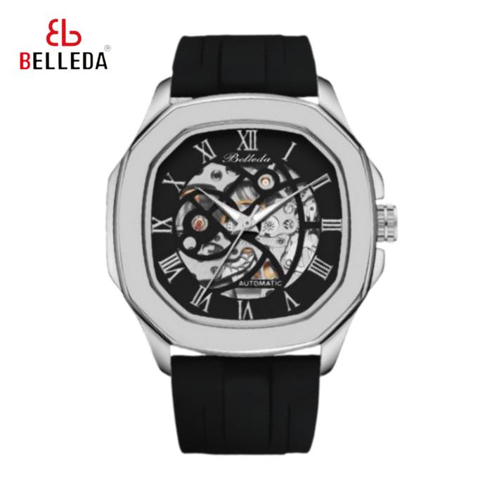 New BELLEDA Jam Tangan Pria Belleda 9484 Automatic Strap Rubber Fashion Mewah Anti Air