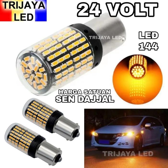 Lampu Sen LED 24 Volt Dajjal 144 Mata Bayonet Canbus Truk Bus Canter Stop LED Rem Sein Mobil Motor S