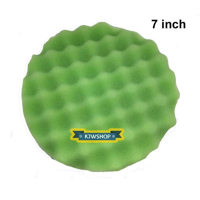 Green Wave Foam Velcro Pad Spon Poles Mobil Busa Poles Hijau 7 inch