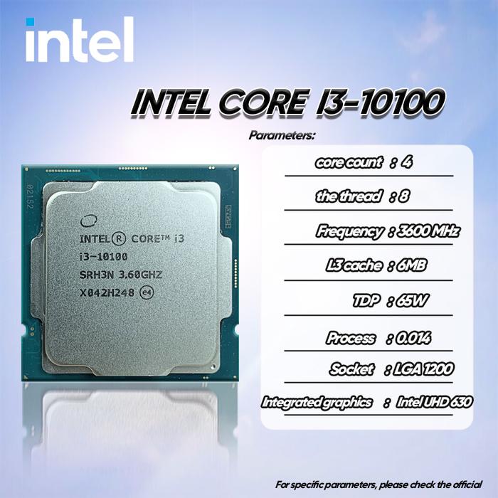 Intel Core I3-10100 Baru I3 10100 3.6 GHz 4-Core 8-Thread Prosesor