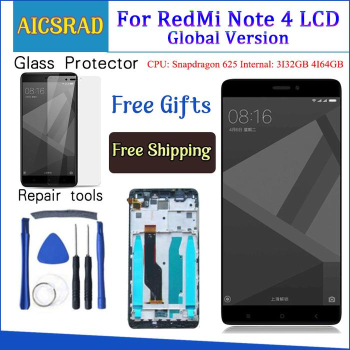 Tested LCD Display +Frame For Xiaomi Redmi Note 4 Global Version