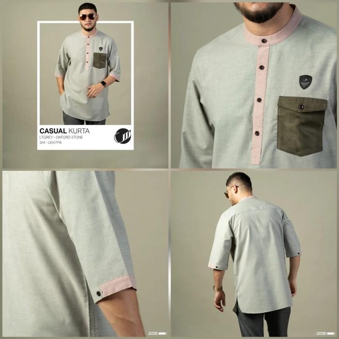 SAMASE Kurta Casual U-047P - Light grey, S