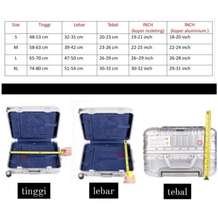 Sarung Koper Cover Koper Elastis Polos Luggage Cover 18 19 20 Inch Prenium