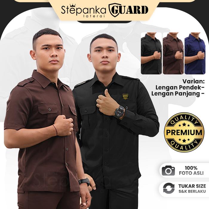 [2026] Seragam Safari PREMIUM / Kemeja Safari /Safari Hitam/Safari Navy /Safari Coklat /Security / S