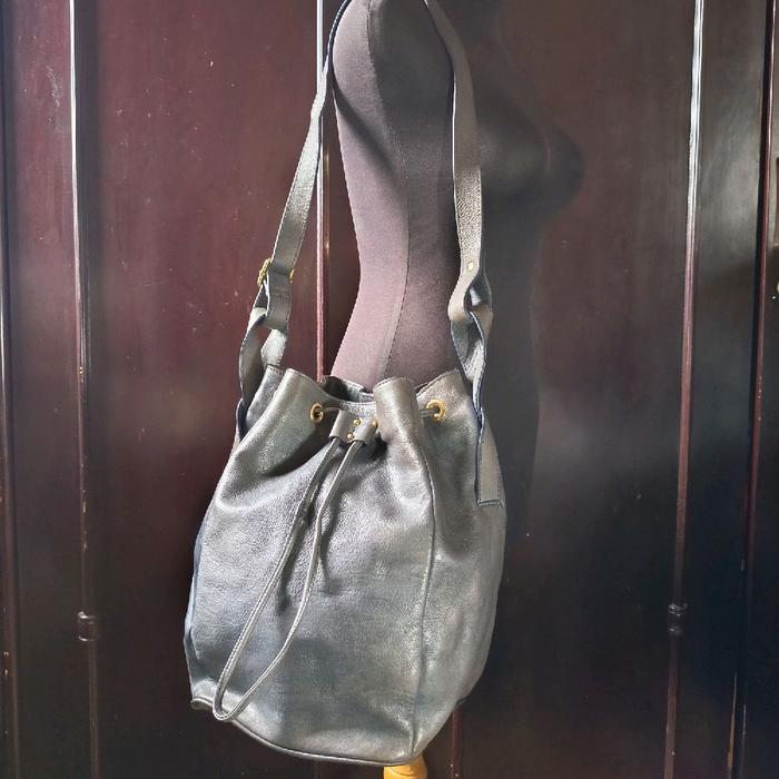 Sling Bag / Tas Selempang Serut Kulit Asli Blue Genuine Leather Preloved/second