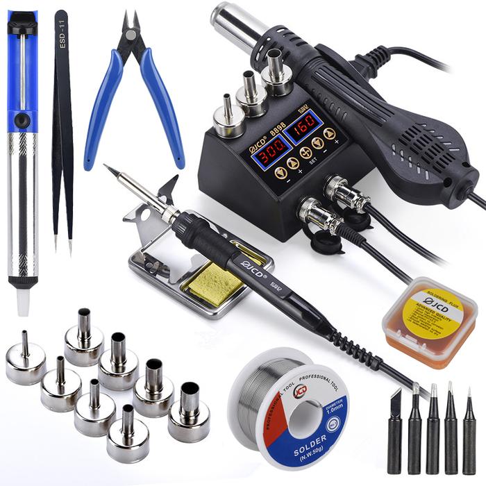 JCD 2 in 1 8898 Soldering Station 750W LCD Display Rework Welding