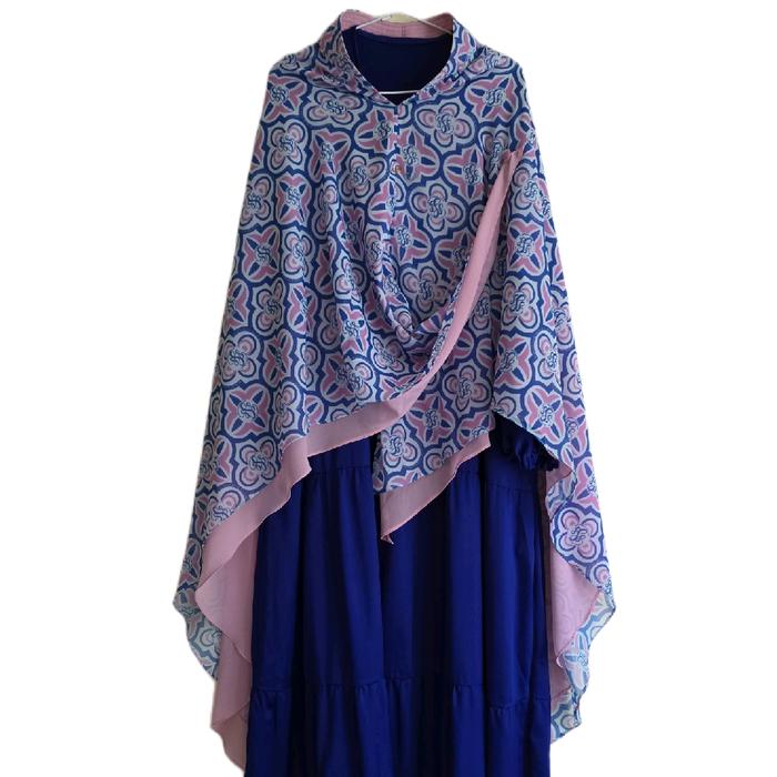 gamis set syari satin silk gliter dengan khimar sisesa