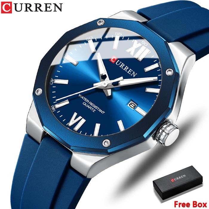 CURREN Jam Tangan Pria 8465 Original Anti Air Tahan Kulit Analog Bercahaya Men Watch Bisa COD