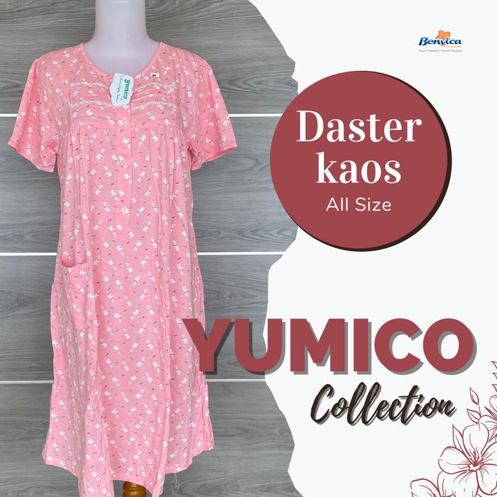 BAJU TIDUR DASTER KAOS PREMIUM YUMICO KANCING ALL SIZE