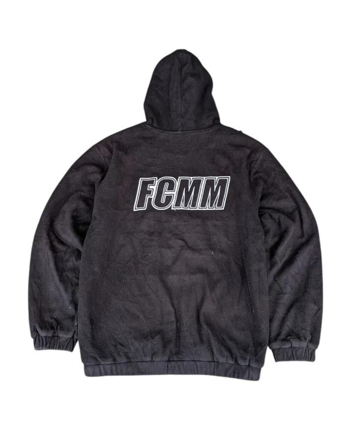 Jaket Fleece Jaket Hoodie Pria FCMM Hitam Size fit L