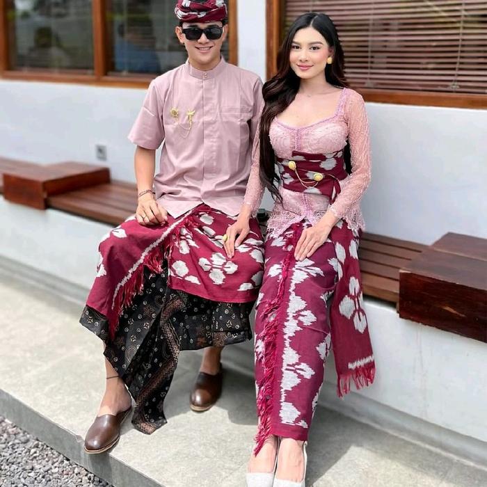 Kamben Premiun Couple Blanket - saput Blanket / Busana Adat Bali Motif Pasangan Pasangan Tenun Kain 