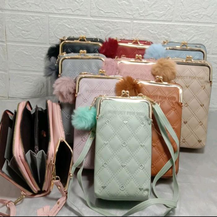 DOMPET HP RES 2 TAS SELEMPANG WANITA BEHEL KUALITAS PREMIUM TAS HP BEHEL RESLETING 2