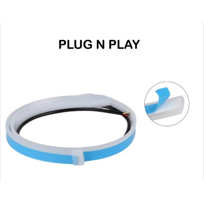 2PCS lampu alis lampu alis running 2 mode lampu alis running 30cm Led lampu alis motor mobil