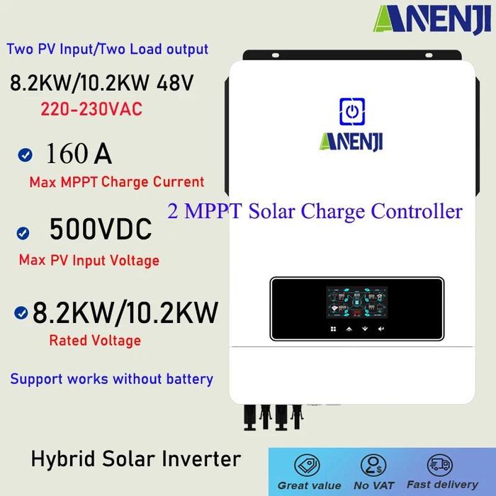 10.2KW 8.2KW Hybrid Solar Inverter 48V 230VAC Photovoltaic Inverter