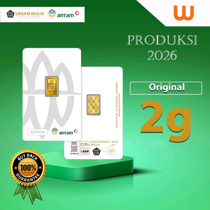 2 GR (GRAM) GOLDBAR/LOGAM MULIA/LM/EMAS ANTAM BERSERTIFIKAT LBMA