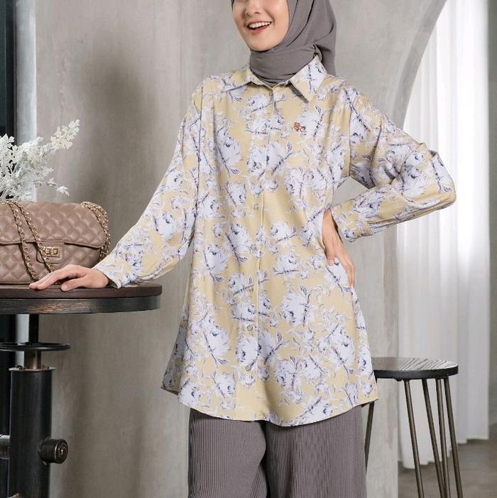 gayatri one set moti setelan celana fisura Muslim Atasan Kulot Dewasa