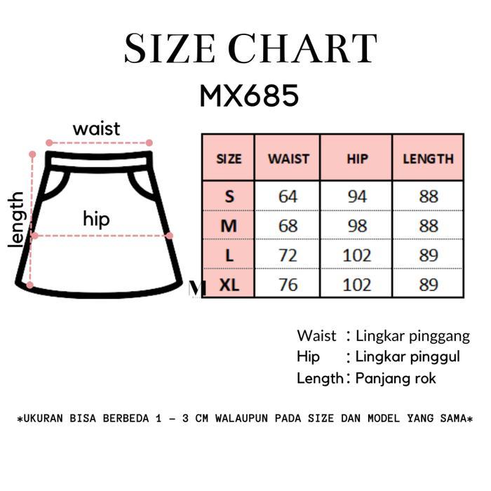 ROK DENIM JEANS MIDI LONG SKIRT DENIM WOMEN PANJANG HW MX685