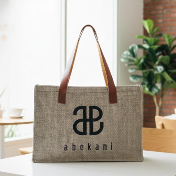Abekani Tote Bag Kanvas Goni by Abekani Tas Tote Korean Style Dengan Bahan Kanvas Handle Kulit Sapi 