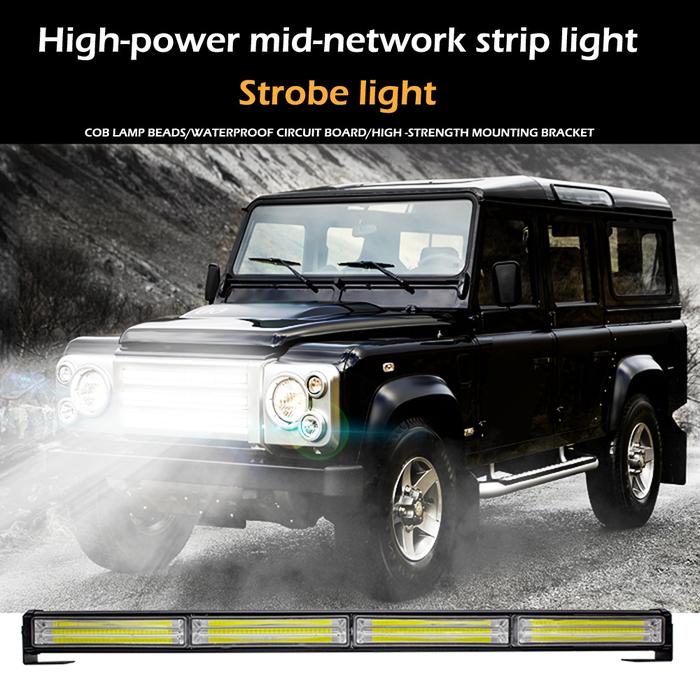 DC12-24V Mobil Polisi LED COB Strobo Baris Tunggal Bar Lampu Lalu