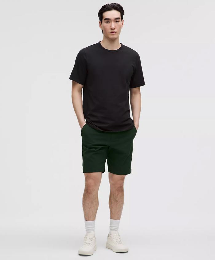 Celana Pendek Lululemon Men ABC Classic Short 9 Wovenair Pants Golf Sport Rainforest Green