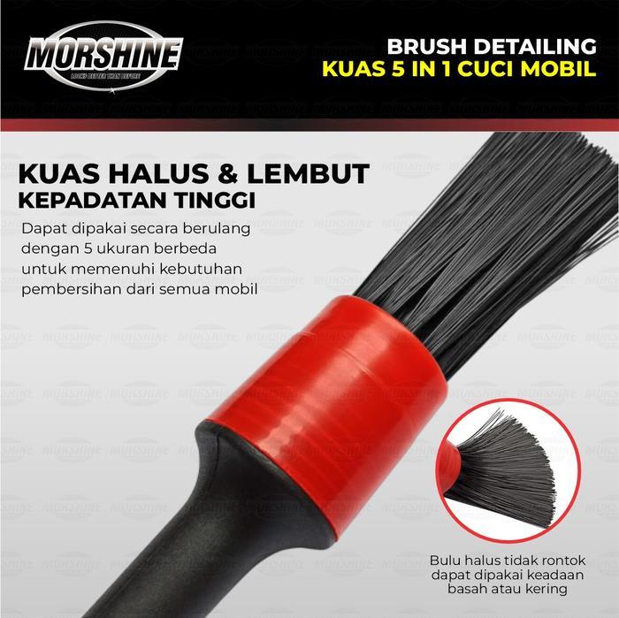MORSHINE Car Detailing Brush 5in1 Kuas Detailing Mobil Premium IMPORT