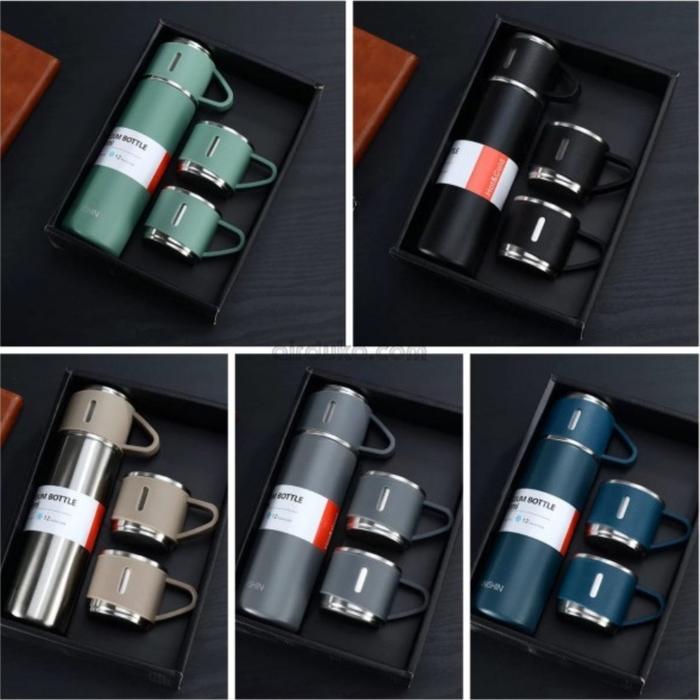 THERMOS SULTAN SET BOTOL VACUUM FLASK Travel Vacum Set Box Gift Termos Gelas Cangkir Souvenir Hamper