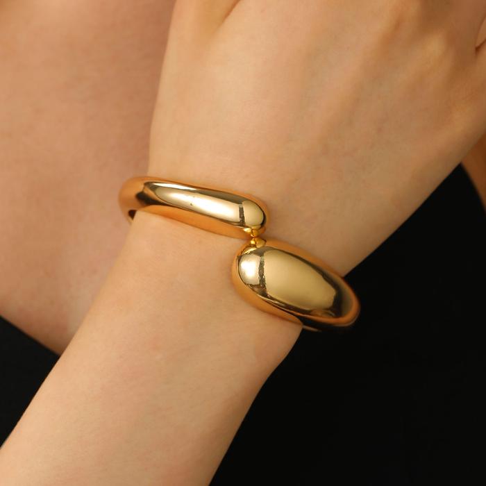 Diezi Retro Vintage Water Drop Choker Necklace Bangle Ring Set For Women Punk Geometric Gold Color M