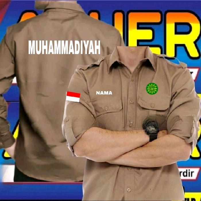 warna coklat kemeja Muhammadiyah baju Muhammadiyah seragam Muhammadiyah Pdh Muhammadiyah Pdl Muhamma