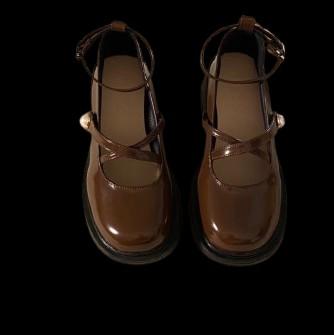 French Retro Sponge cake brown sepatu casual
