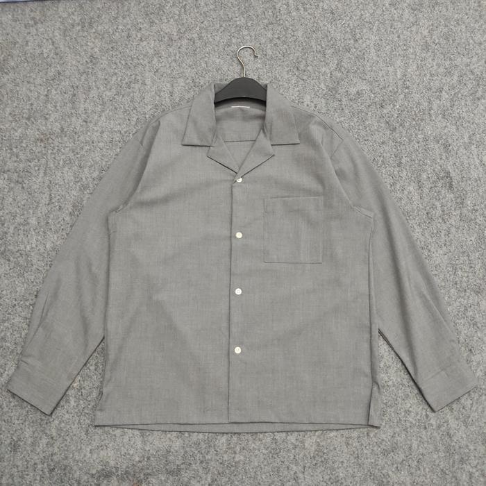 GU Uniqlo Outer Kemeja Open Collar Shirt Gray