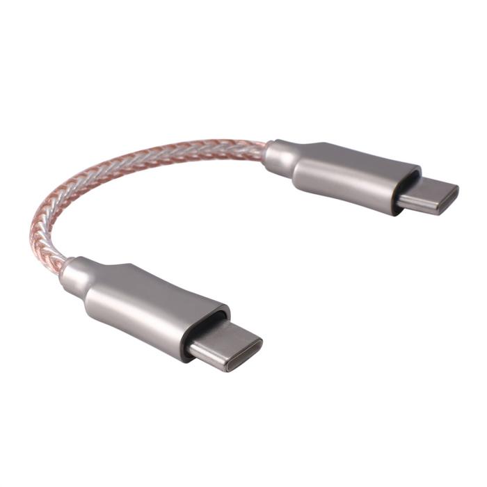 Portable Decoding Amp OTG Cable Type-C To Type-C Recording Line 8-Core Audio Cable for HiFi Headphon
