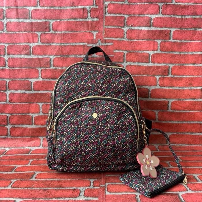TAS RANSEL ELEGANCE PARIS WANITA NILON SECOND BRANDED FLOWERS / TAS RANSEL FASHION MINI WANITA