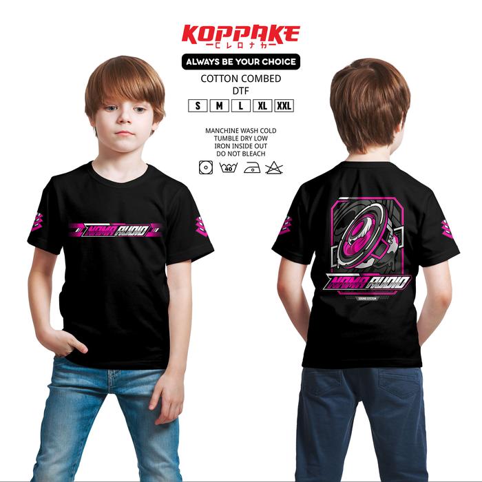 Kaos Anak Sound System Gratis Nama Audio Subwofer Desain Keren Ungu Lengan Pendek Baju Distro