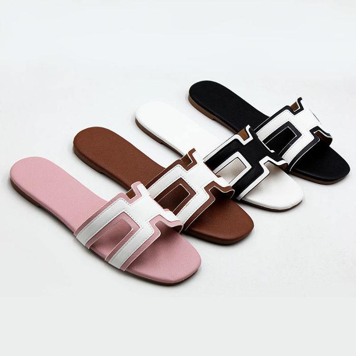 Sandal Wanita Teplek H Terbaru Kekinian Sendal Slop Flip Flop Trendy Helia