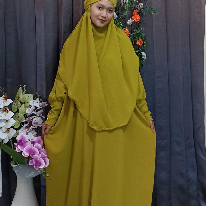 Umayyah One set abaya kaftan jumbo//Set Abaya khimar Cringkle Airflow