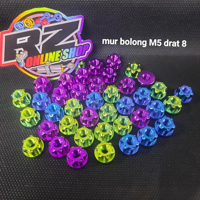 Mur titanium bolong M5 drat 8