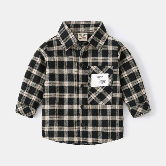 Winbelleshop WS1203 Kemeja anak laki laki lengan panjang casual import - Kemeja anak cowok impor