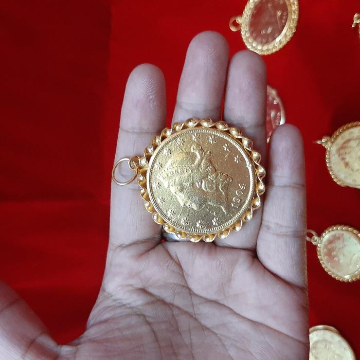Liontin koin liberti ringgit lilit plintir 100% mirip asli