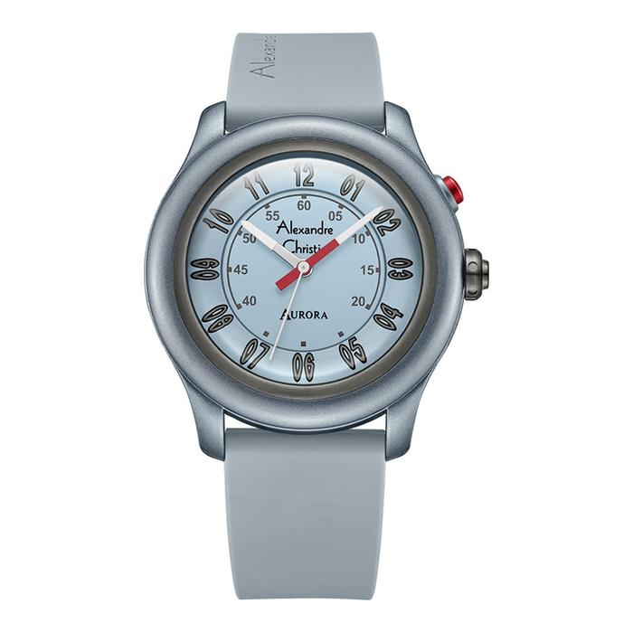 Jam Tangan Pria Alexandre Christie Aurora AC 9397 MH RIGLG Men Light Grey Dial Light Grey Rubber Str